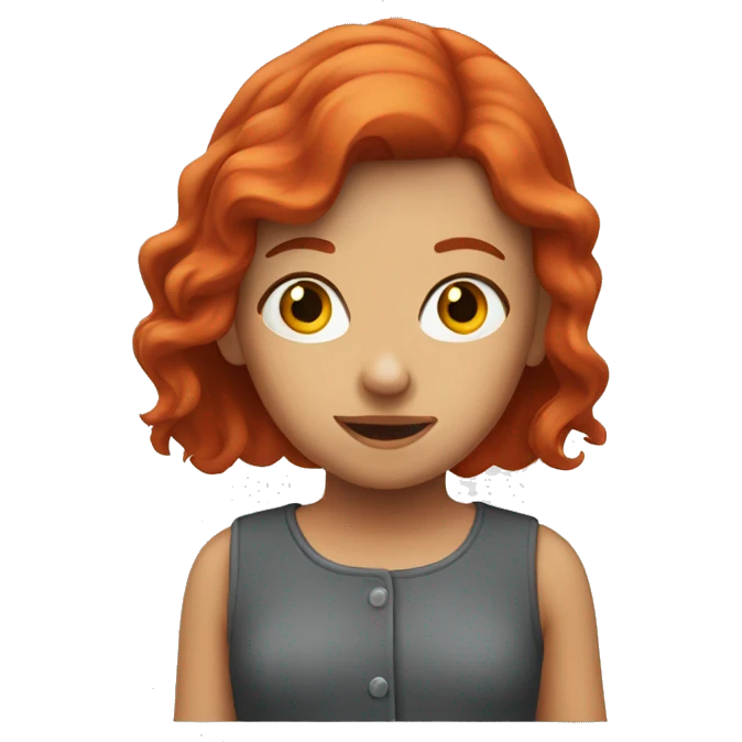 Red hair girl hoping emoji