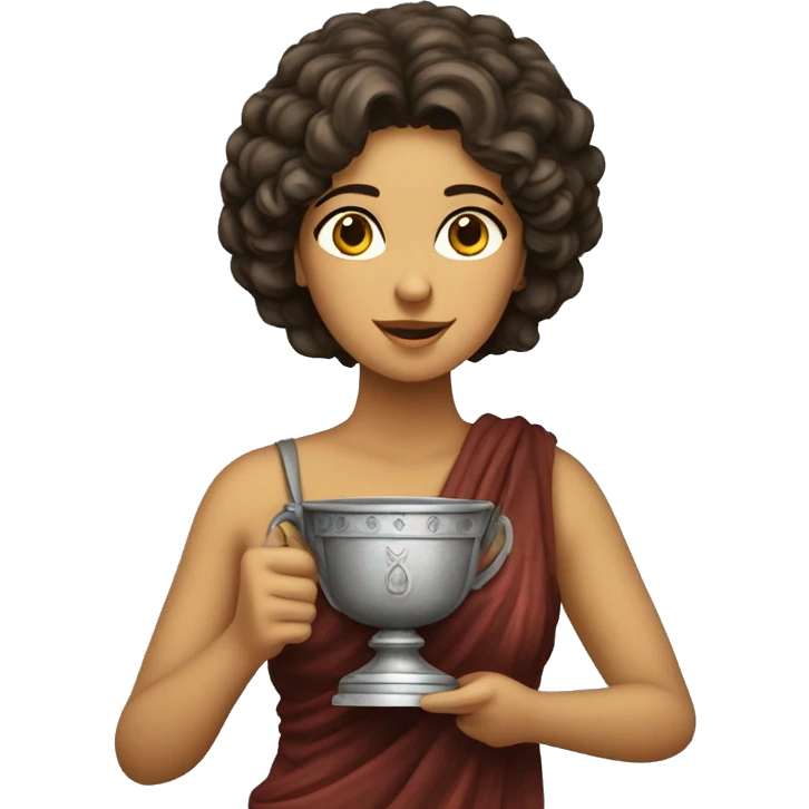 Greek Sappho holds the winner's cup in her hand emoji