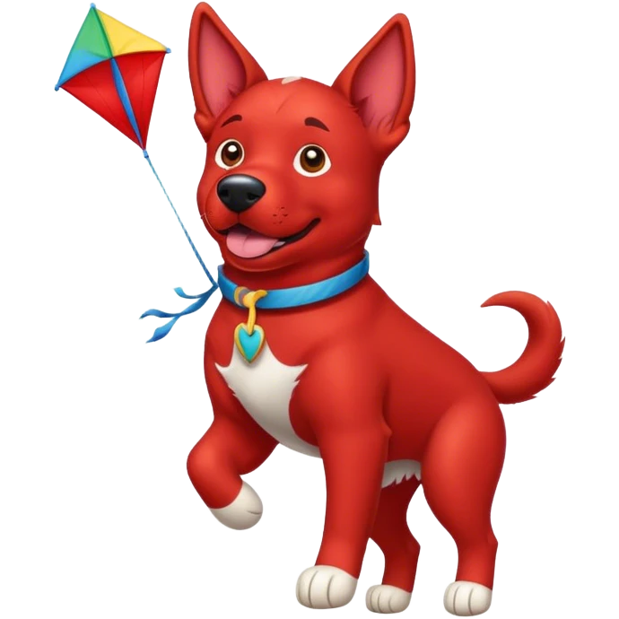 Clifford flying a kite emoji