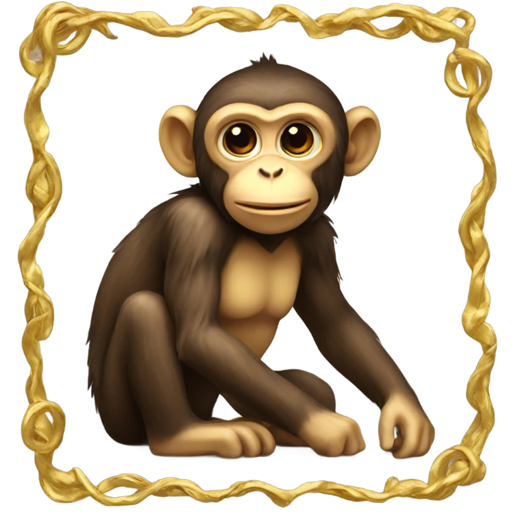 a monkey with a gold emoji
