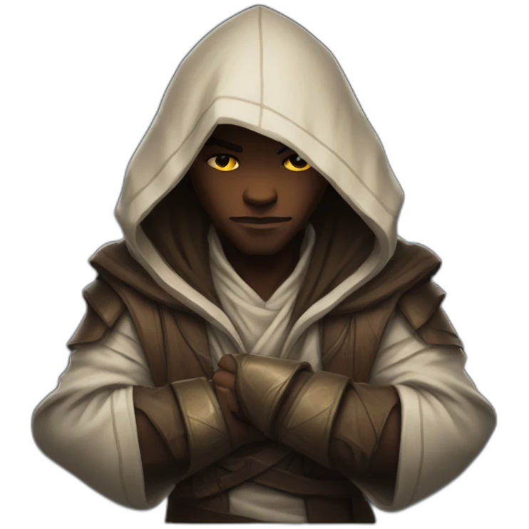 hooded jedi folding arms in world of warcraft emoji