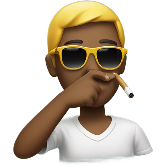Dabbing while wearing sunglssses and smoking emoji