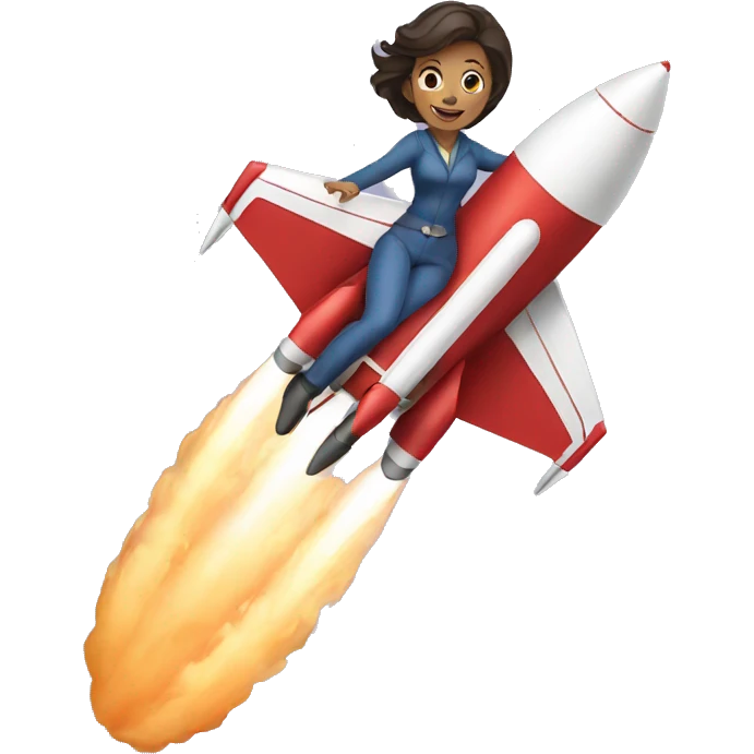 woman riding a rocket emoji