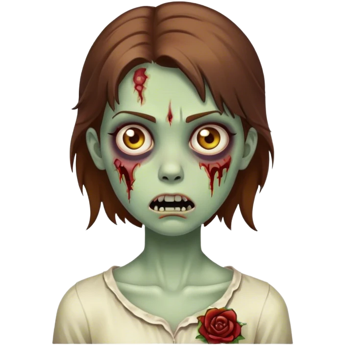 girl zombie with brown hair emoji