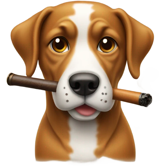 Dog smoking pipe emoji