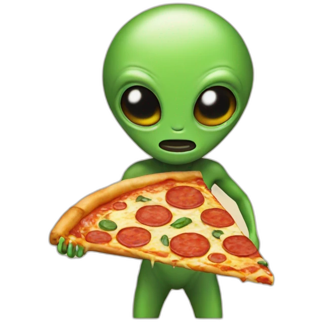 aliens with pizza emoji