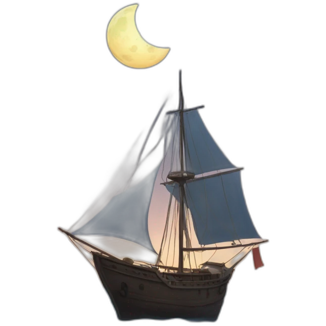 Lune sur la mer emoji
