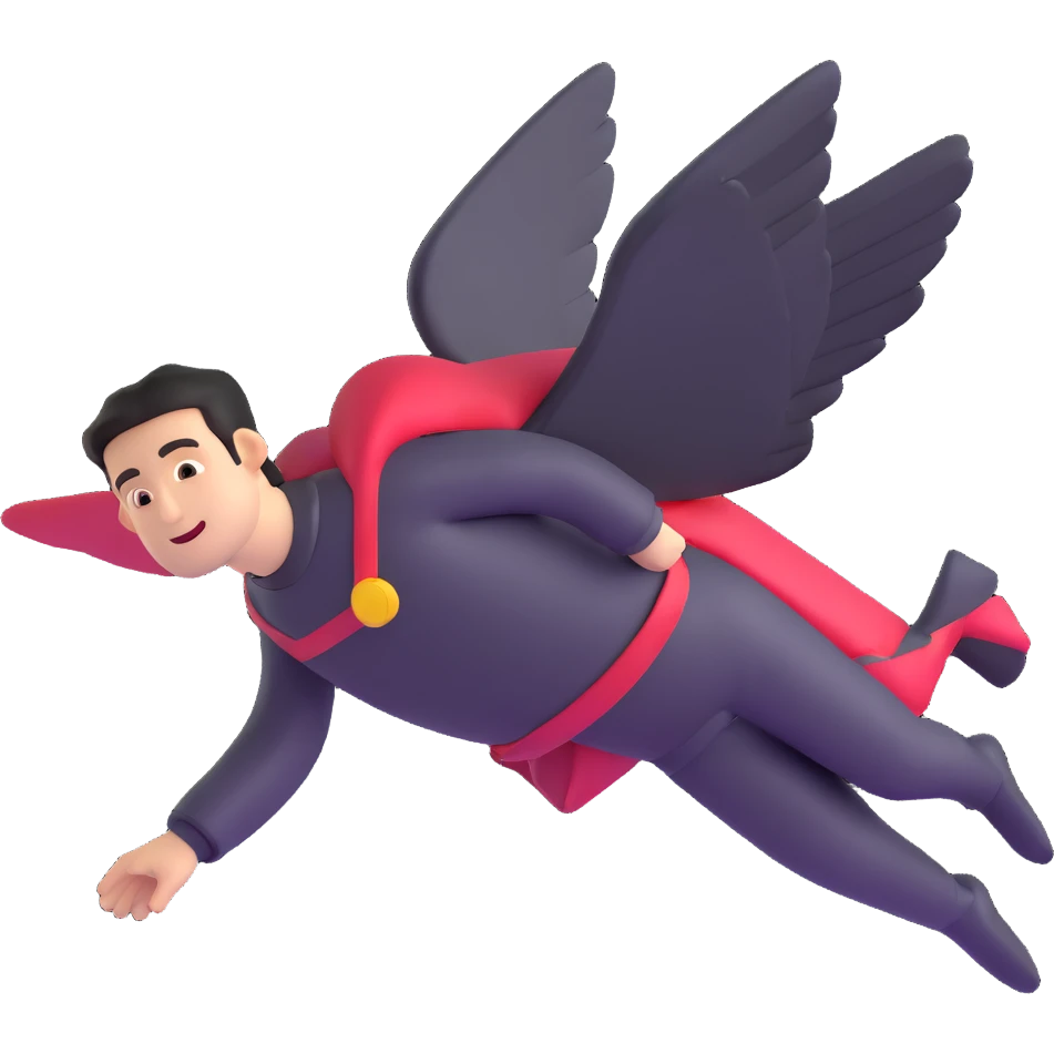 man flying in the clouds emoji