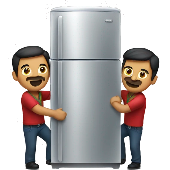 Two Mexican men team lifting a refrigerator  emoji