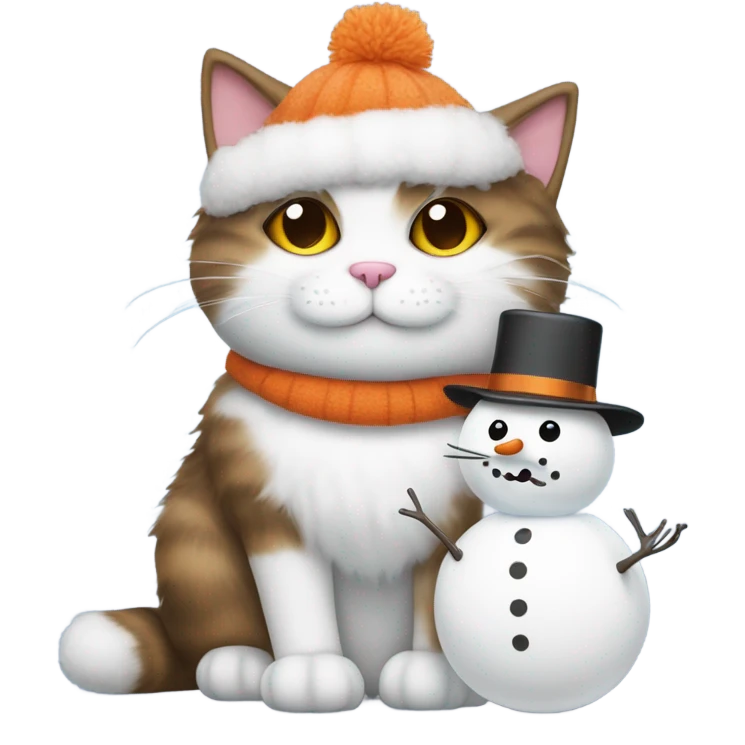 Cat amd snowman emoji