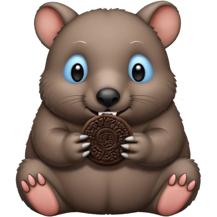 Wombat eating a oreo emoji