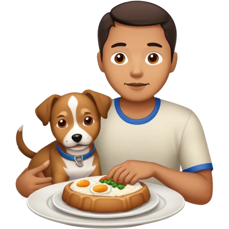 filipino man with dog on plate emoji