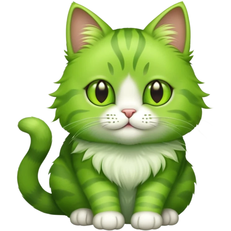 green cat with lime colored paws emoji