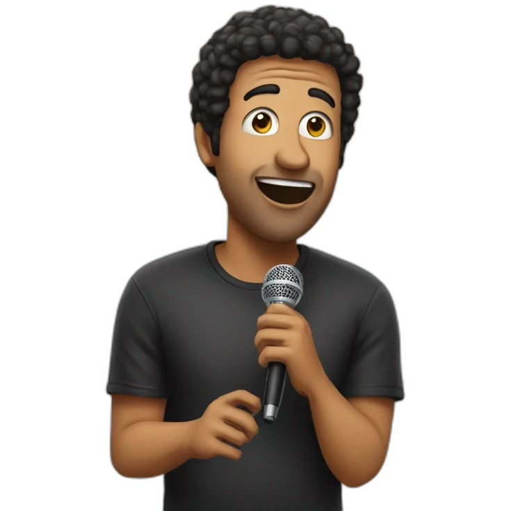 standup comedian with mic emoji