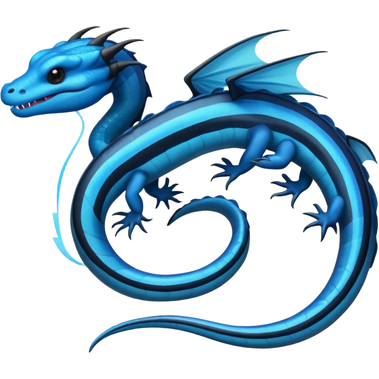 Electrical Electric-blue and Cyan eel-dragon  with thick obsidian-black stripes  emoji