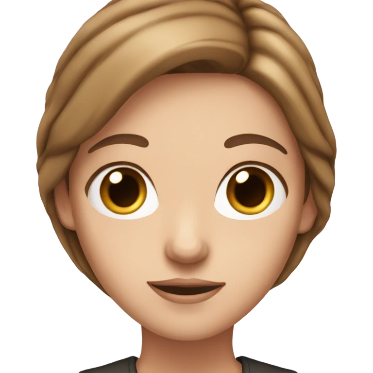 White girl with long brown hair  emoji