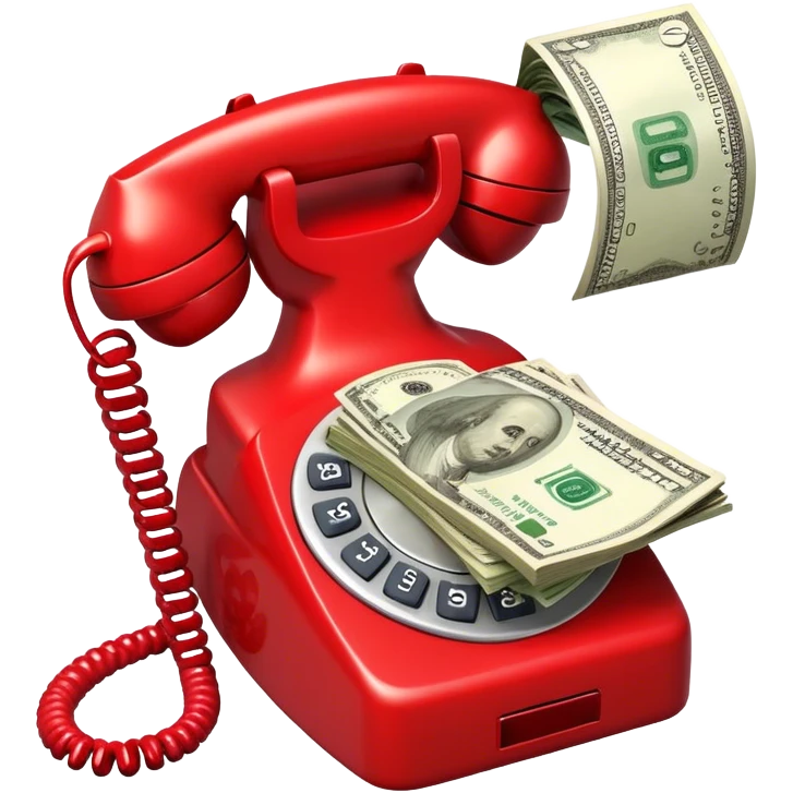 red phone with a money symbol emoji