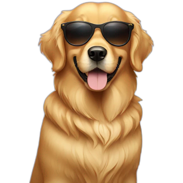 golden retriever con gafas emoji