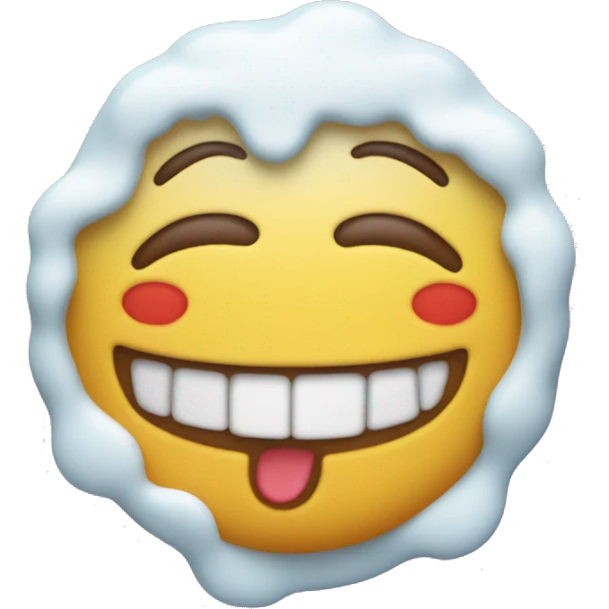 happy face covered in frosting emoji