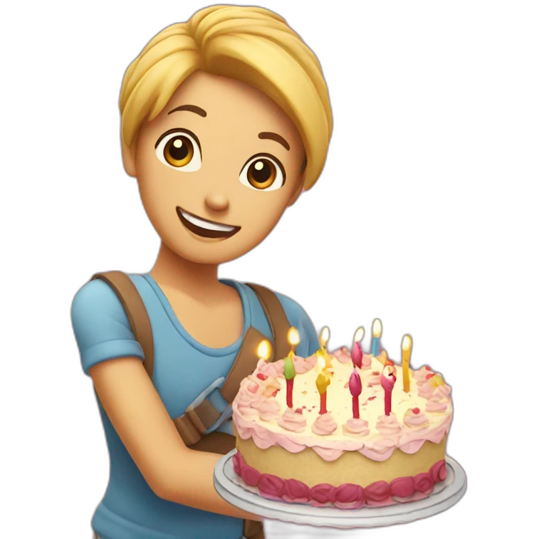 Cake happy birthday emoji