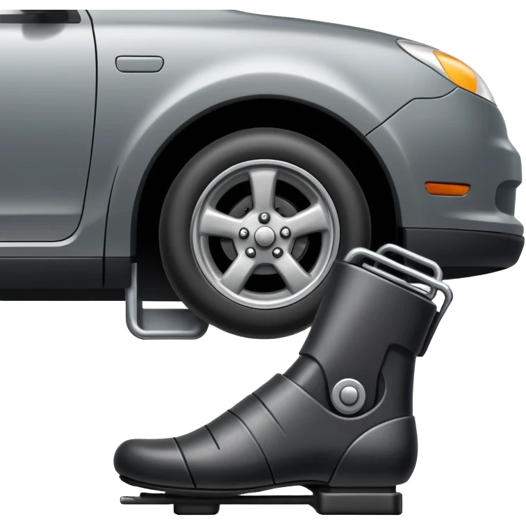 side view close up of a car's brake pedal with a foot on it emoji
