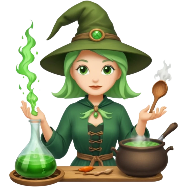 green witch cooking potion emoji