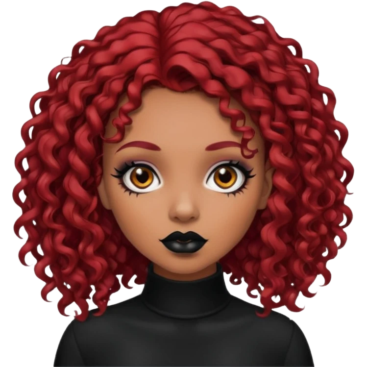 goth girl red hair cacheado médio pele parda emoji
