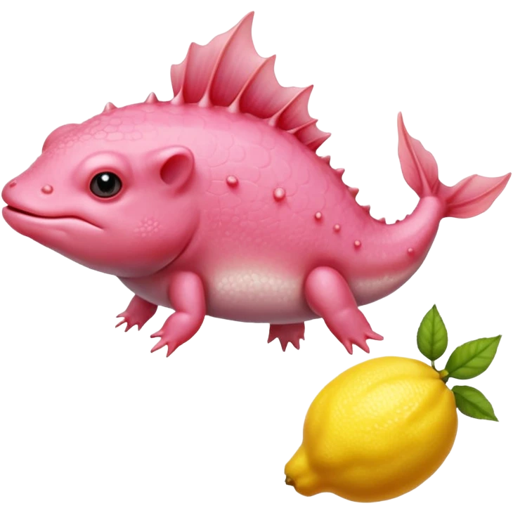 J’aimerais un Axolotl rose qui mange un citron emoji