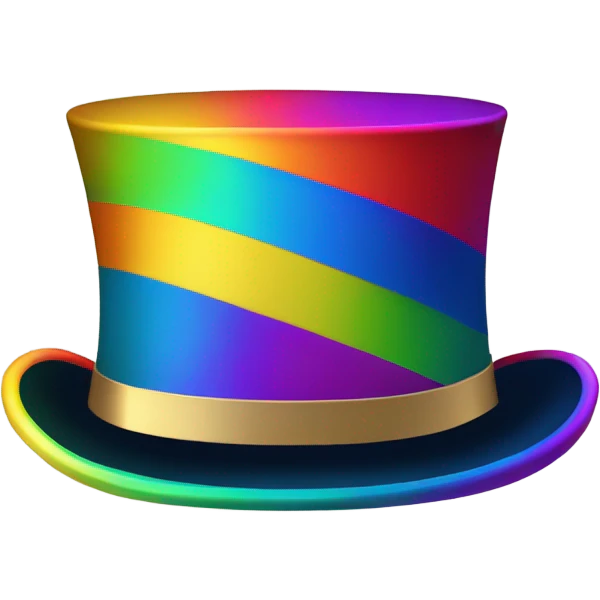 Rainbow top hat emoji