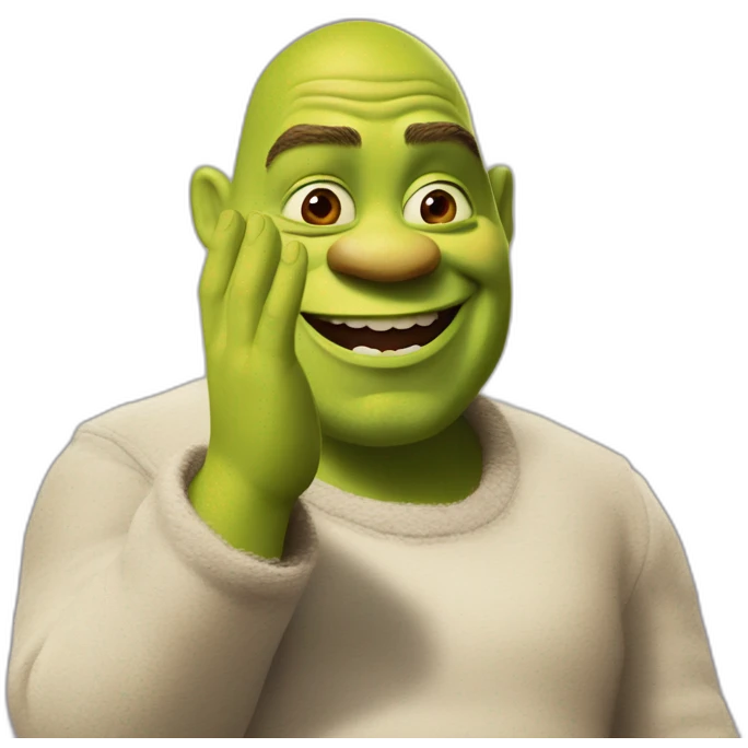 Markus Söder cosplaying as shrek clapping his oversized hands  emoji