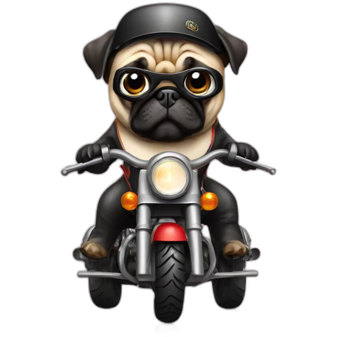motorcycle rider pug emoji