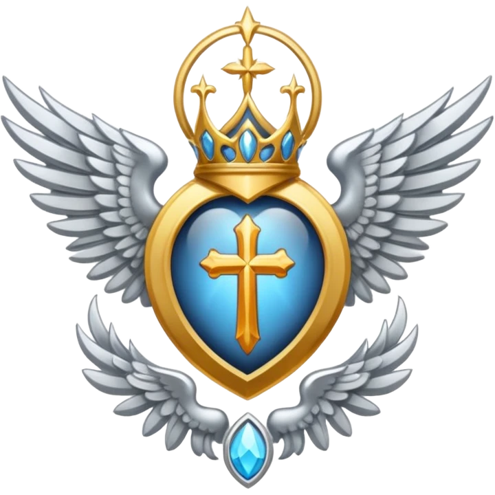 Holy Saint  Emblem with Silver wings emoji