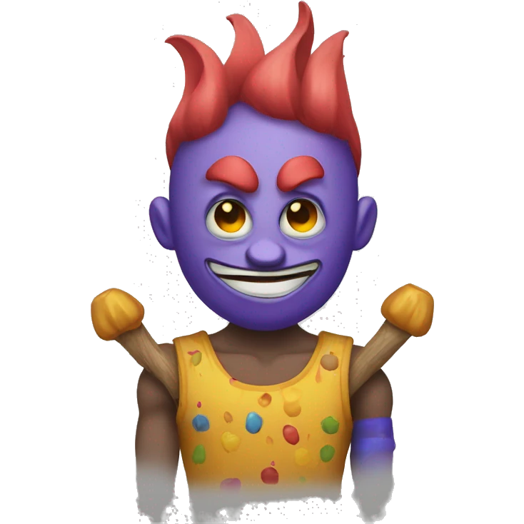 сlown emoji with fouк arms emoji