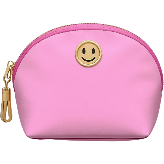 stoney clover lane makeup bag with no patches on it and no handle and no quilting and a circle zipper puller emoji
