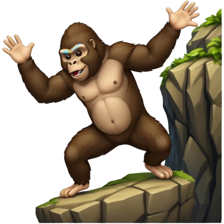 gorilla jumping off a cliff emoji