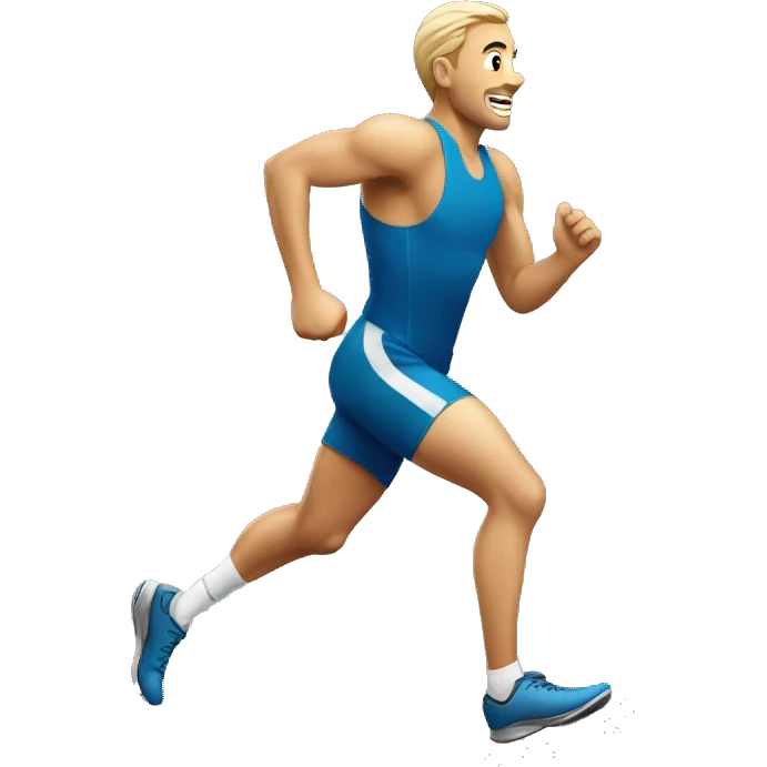 Sportsman running with prosthetic leg emoji