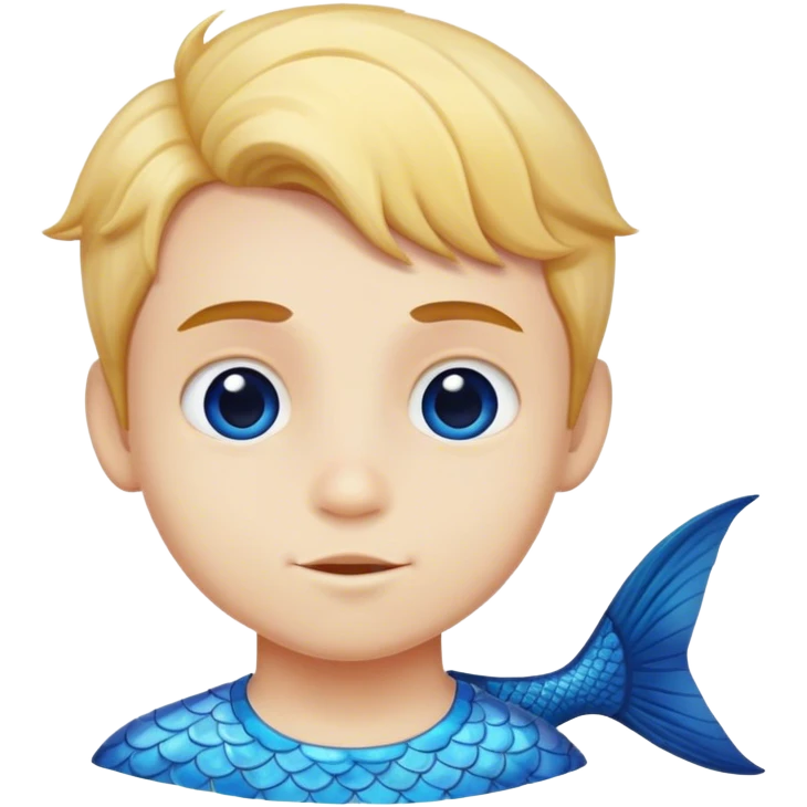 Boy head with fish body emoji