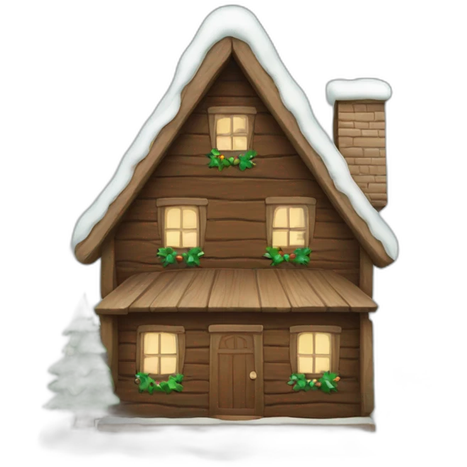 wooden house christmas emoji