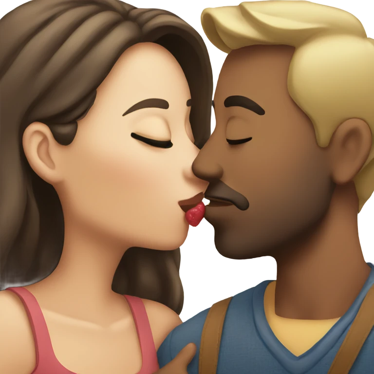 Couple giving a kiss emoji