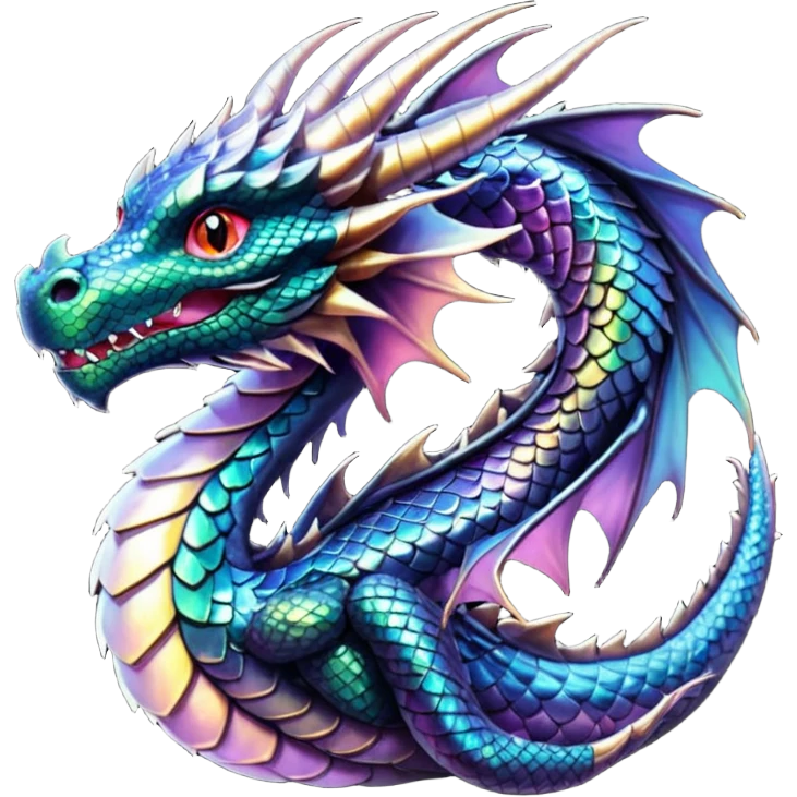black iridescent dragon emoji