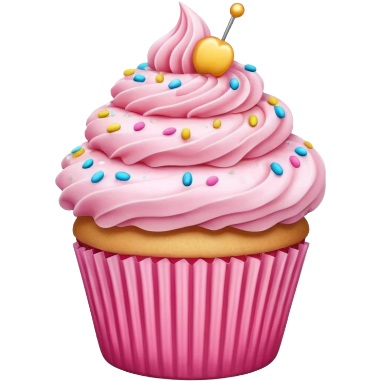 Cupcake with pink icing emoji