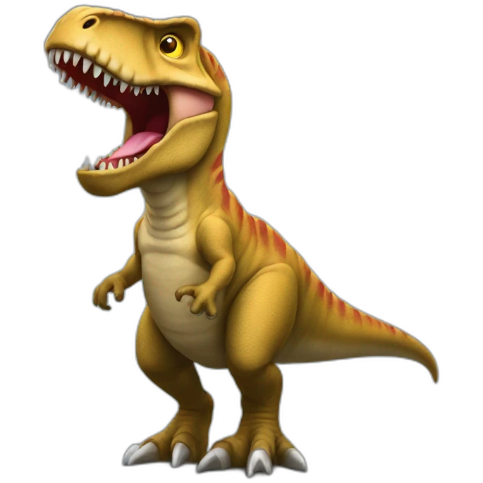 un humain sur un t-rex emoji
