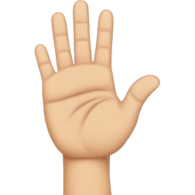 Three fingers waving, no ring or middle finger emoji