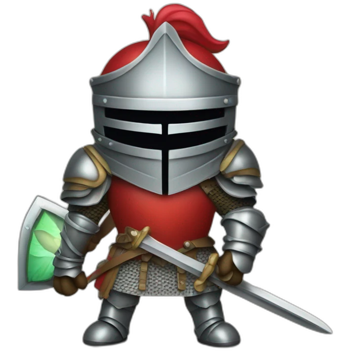 Apple knight-in armor- with a sword emoji