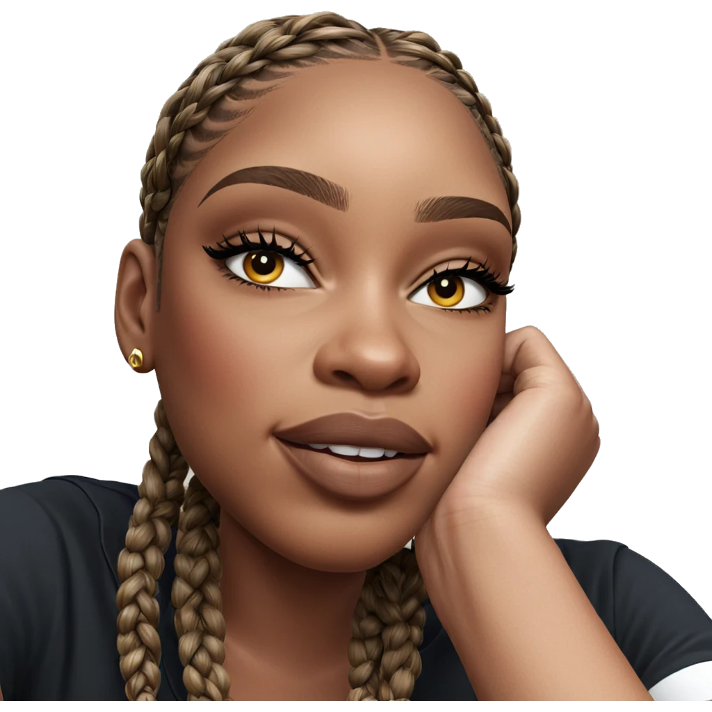 beautiful girl with braids emoji