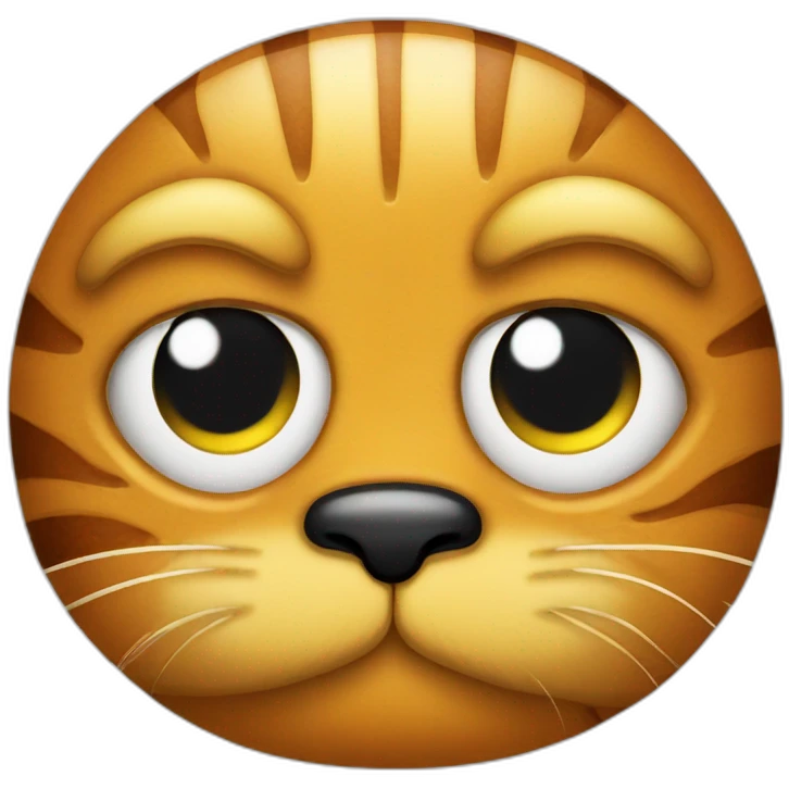 garfield face with one large eye emoji