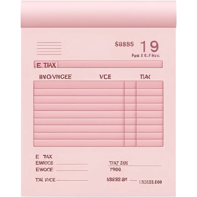 Pale Pink E-Tax Invoice paper emoji