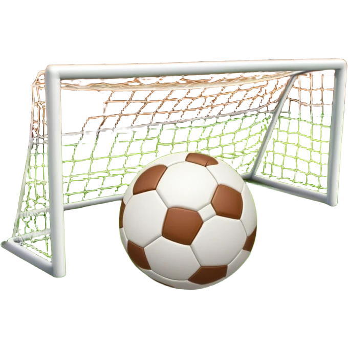 Europian Football. A football resting on the grass of a soccer field, with goalposts and field markings in the background. The scene highlights the ball's position at the center of the action, emphasizing the competitive atmosphere and readiness for play. emoji
