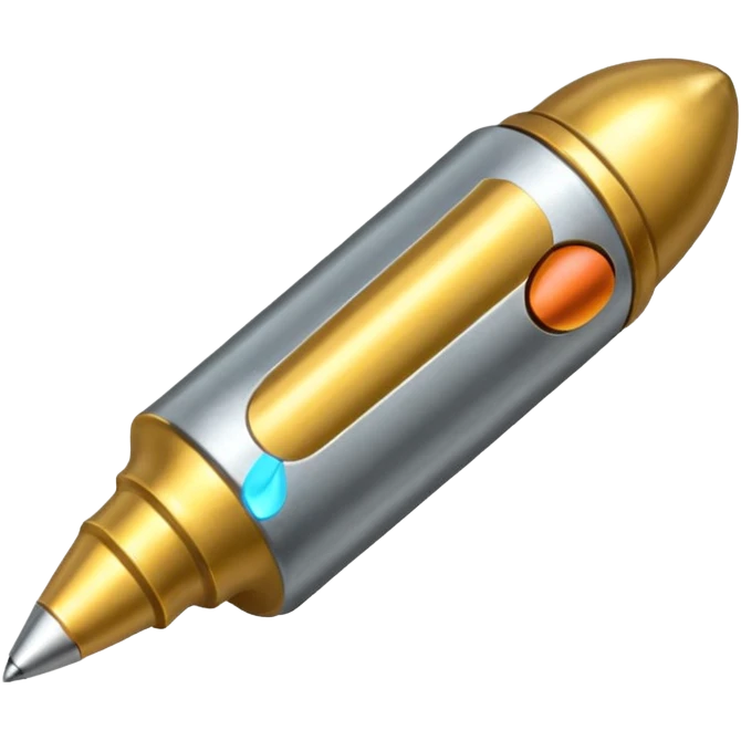 a single bullet sligly ratated to the right side emoji