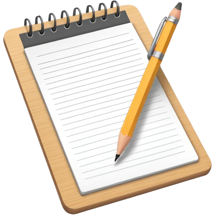 notepad with pencil emoji